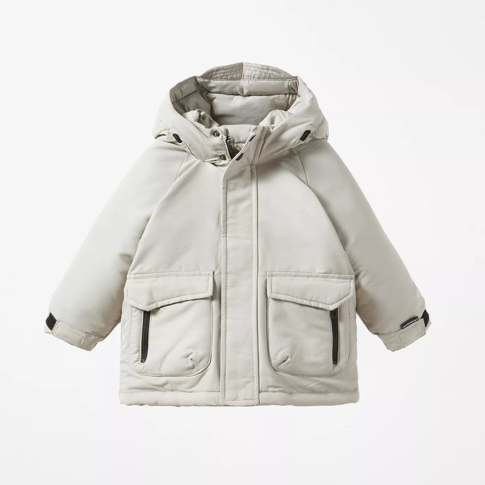 Baby Gray Hooded Puffer Jacket
